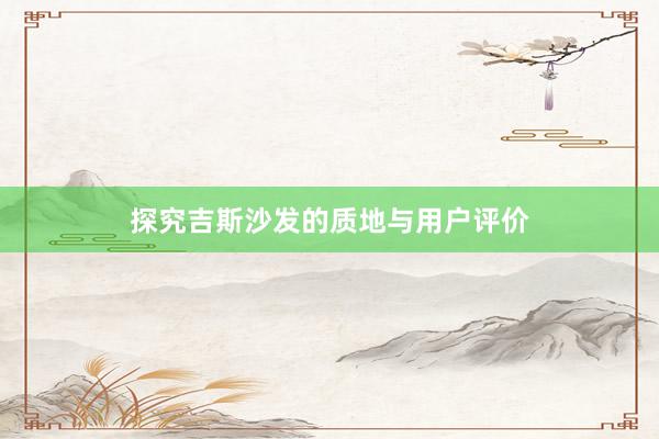 探究吉斯沙发的质地与用户评价